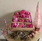 Vintage kerstballen (12) borstelboompje enz, Diversen, Kerst, Ophalen of Verzenden, Gebruikt