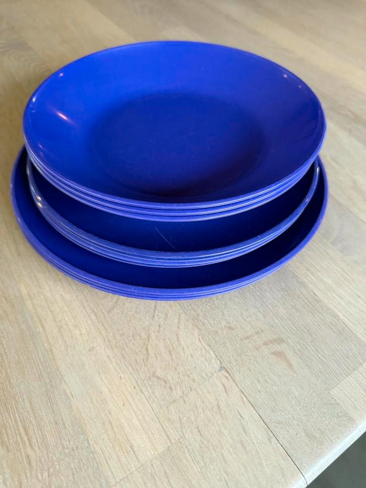 Vintage Mepal borden – paars – jaren 70 – melamine, Huis en Inrichting, Keuken | Servies, Gebruikt, Bord(en), Effen, Overige materialen