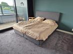 2x Hema Dekbedovertrek 140x200/220 - Katoen Satijn, Eenpersoons, Beige, Dekbedovertrek, Nieuw