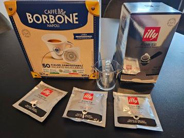 Caffè Borbone & Illy ESE Pads + Maatglas  beschikbaar voor biedingen