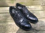 VAN LIER zwart leren brogues maat 8.5/42.5, Gedragen, Ophalen of Verzenden, Veterschoenen, Zwart