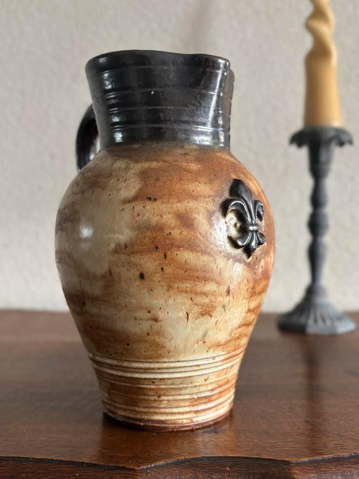 Vintage Antoine Dubois Lelie Kruik - Belgisch Aardewerk, Antiek en Kunst, Antiek | Keramiek en Aardewerk, Ophalen of Verzenden