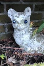 Tuinbeeld beton creepy kat. Met blauwe knikkers als ogen, Tuin en Terras, Tuinbeelden, Ophalen, Gebruikt, Dierenbeeld