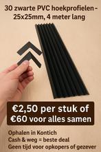 30 zwarte PVC hoekprofielen – 25x25mm, 4 meter lang, Ophalen, Kunststof, 250 cm of meer, Lijsten