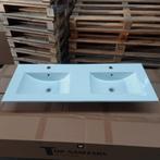 Wastafel 121 x 17 x 46 glans wit met 2 kraangaten nr80