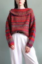 Vintage regenboog mohair glitter trui S M, Kleding | Dames, Truien en Vesten, Verzenden, Zo goed als nieuw, Vintage, Roze