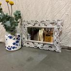 Barok Spiegel - 60 x 40 cm - White wash lijst- TTM Wonen, Minder dan 50 cm, Www.ttmwonen.nl, Nieuw, Ophalen of Verzenden