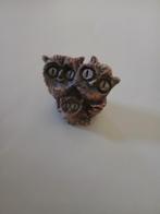 Beeldje van drie uiltjes – charmant en symbolisch, Ophalen of Verzenden, Bruin, Overige materialen