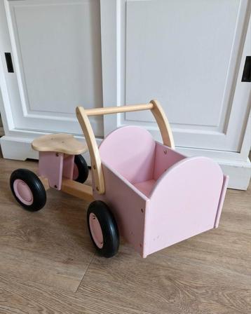 Houten bakfiets roze  beschikbaar voor biedingen