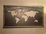 Metalen landkaart in oude houten lijst, Ophalen, Nn, Zo goed als nieuw, Nn