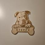 Hond portret op hout (gepersonaliseerd naam laser), Ophalen of Verzenden, Zo goed als nieuw