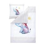 NIEUW: overtrekset voor wieg met olifantje uit mako-satijn, Overige kleuren, Meisje, Dekbedovertrek, Nieuw