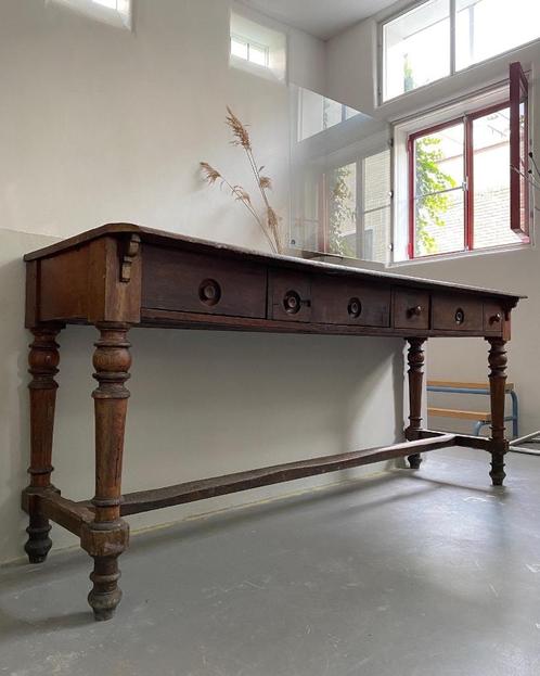 SALE: antieke Engelse werktafel, werkbank, ateliertafel, Antiek en Kunst, Antiek | Meubels | Tafels, Ophalen