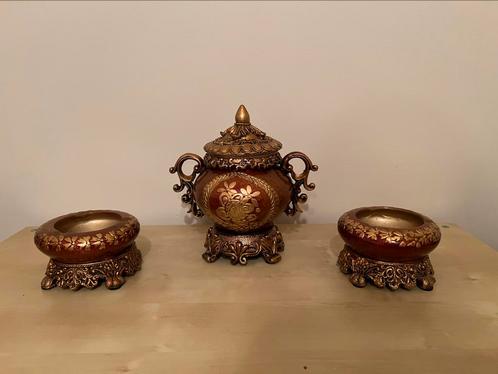 Set van drie decoratie accessoires /  woonaccessoires, Antiek en Kunst, Antiek | Woonaccessoires, Ophalen of Verzenden