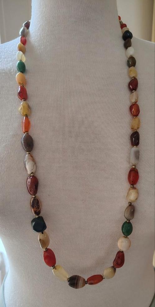 Prachtige Vintage Agaat ketting., Sieraden, Tassen en Uiterlijk, Antieke sieraden, Ketting, Overige materialen, Ophalen of Verzenden