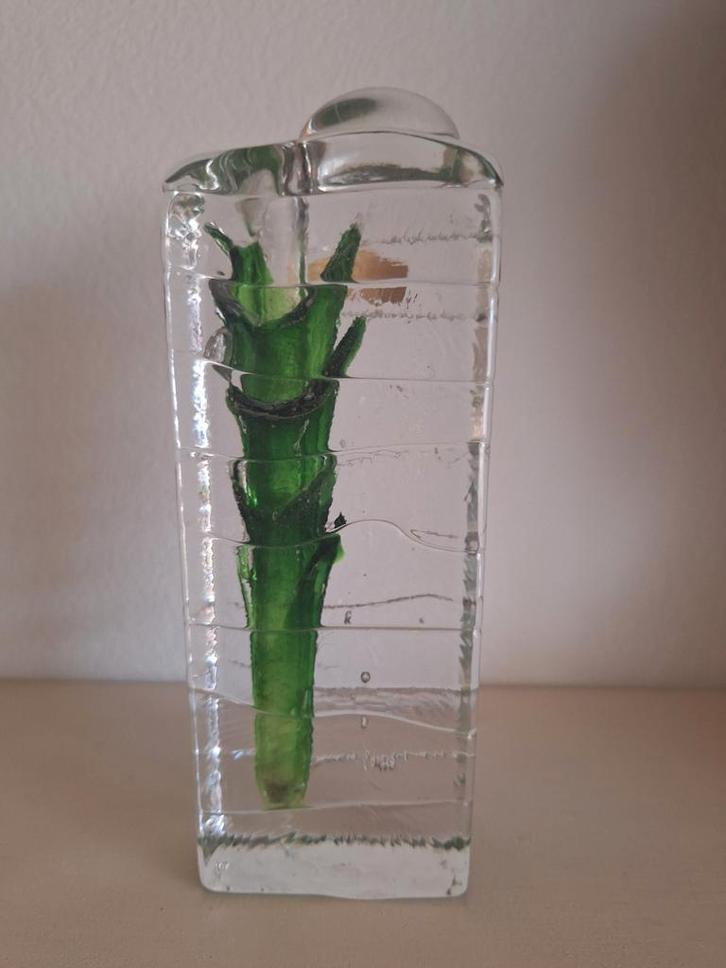 Solifleur Vaas bleikristall, Huis en Inrichting, Woonaccessoires | Vazen, Zo goed als nieuw, Groen, Minder dan 50 cm, Glas, Ophalen of Verzenden