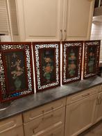 4 Chinese panelen decoratie, Antiek en Kunst, Ophalen