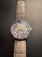 Earnshaw Skeleton horloge (mechanisch), Sieraden, Tassen en Uiterlijk, Horloges | Heren, Overige merken, Leer, Staal, Polshorloge