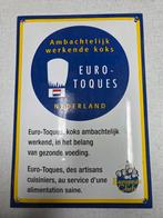 Euro-Toques Nederland Emaille Reclamebord, Verzamelen, Merken en Reclamevoorwerpen, Ophalen of Verzenden, Reclamebord