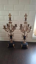 Twee antieke verfijnde bronzen kandelaar zie omschrijving, Antiek en Kunst, Ophalen, Koper of Brons