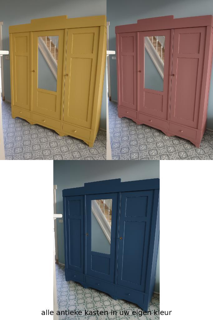 1000 stuks kasten. Uniek, landelijke antieke kasten op kleur, Antiek en Kunst, Antiek | Meubels | Kasten, Ophalen