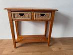 Sidetable met twee rieten lades (Grenen), Ophalen, Gebruikt, 100 tot 150 cm, Grenenhout