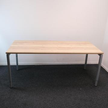 Knop instelbaar bureau 180 x 80 cm Nat eiken NIEUW blad BR32 beschikbaar voor biedingen