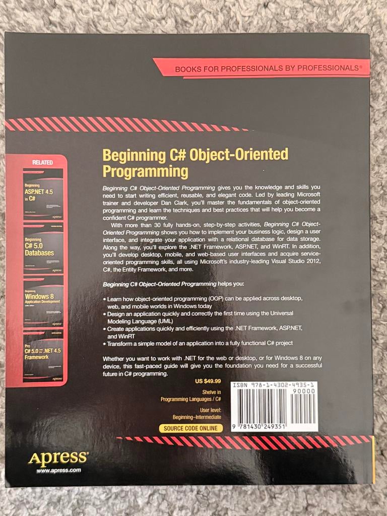 Beginning C# Object-Oriented Programming - 2nd Edition, Ophalen of Verzenden, Zo goed als nieuw, Programmeertaal of Theorie