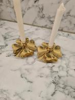 Vintage zweedse messing klaver kandelaars, klavertjes vier, Ophalen of Verzenden, Gebruikt, Minder dan 25 cm