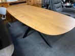 Eiken ovale tafel 230x105 met stalen matrix poot, Huis en Inrichting, Tafels | Eettafels, Ophalen, 100 tot 150 cm, Eikenhout, Vijf personen of meer