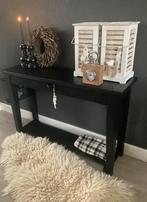 Sidetable Haltafel Black & Wood & Tuigleer Tafel, Huis en Inrichting, Tafels | Sidetables, 100 tot 150 cm, Ophalen of Verzenden