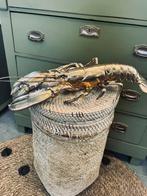 Grote gouden kreeft beeld kunststof lobster accessoires, Ophalen of Verzenden