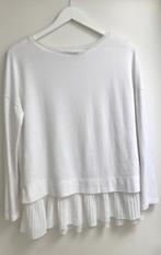 Sandro Design witte trui wit M viscose plissé rand, Kleding | Dames, Maat 38/40 (M), Verzenden, Wit, Sandro