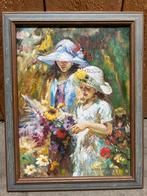 Antiek schilderij W.F.A.I. Vaarzon Morel. Jonge vrouwen, Antiek en Kunst, Ophalen