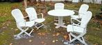 Witte kunststof tuinset - 5 stoelen en tafel alliberti, Ophalen, Kunststof, Gebruikt, 6 zitplaatsen
