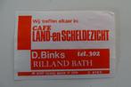 Café LAND EN SCHELDEZICHT    D. Brink''s    RILLAND BATH, Verzenden, Zo goed als nieuw, Luciferdoosjes of -merken