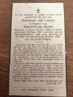 Uden,  ADRIANUS van LANEN 1890-1951, Verzamelen, Bidprentjes en Rouwkaarten, Ophalen of Verzenden