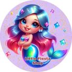 LF2531 icing frosting zeemeermin 20cm eetbare taart print, Ophalen of Verzenden, Nieuw, Taarten, Versiering