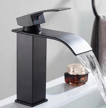 Waterval Wastafelkraan - Zwart 2 stuks beschikbaar voor biedingen