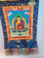 Boeddha tangka thangka op zijde en brokaat, Antiek en Kunst, Ophalen of Verzenden