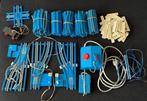 Vintage LEGO blauwe rails met wissels, motor en toebehoren, Ophalen of Verzenden, Zo goed als nieuw