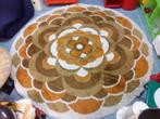 jaren 70 design rond vloerkleed wol bloem 250cm retro 1970s, Gebruikt, Rond, 200 cm of meer, Space age jaren 70 design vintage retro 1970s