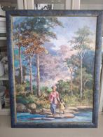 Groot olieverf schilderij Indonesie, Antiek en Kunst, Ophalen