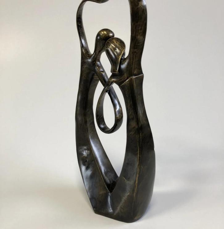 Bronzenbeelden-winkel Liefdeshart echt brons..., Antiek en Kunst, Kunst | Beelden en Houtsnijwerken, Ophalen of Verzenden