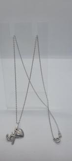 Zilveren Ketting Geloof Hoop Liefde 42cm, Met hanger, Ophalen of Verzenden, Zo goed als nieuw, Zilver