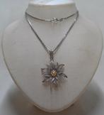 Zilveren ketting met edelweiss hanger nr.596, Met hanger, Verzenden, Zo goed als nieuw, Zilver