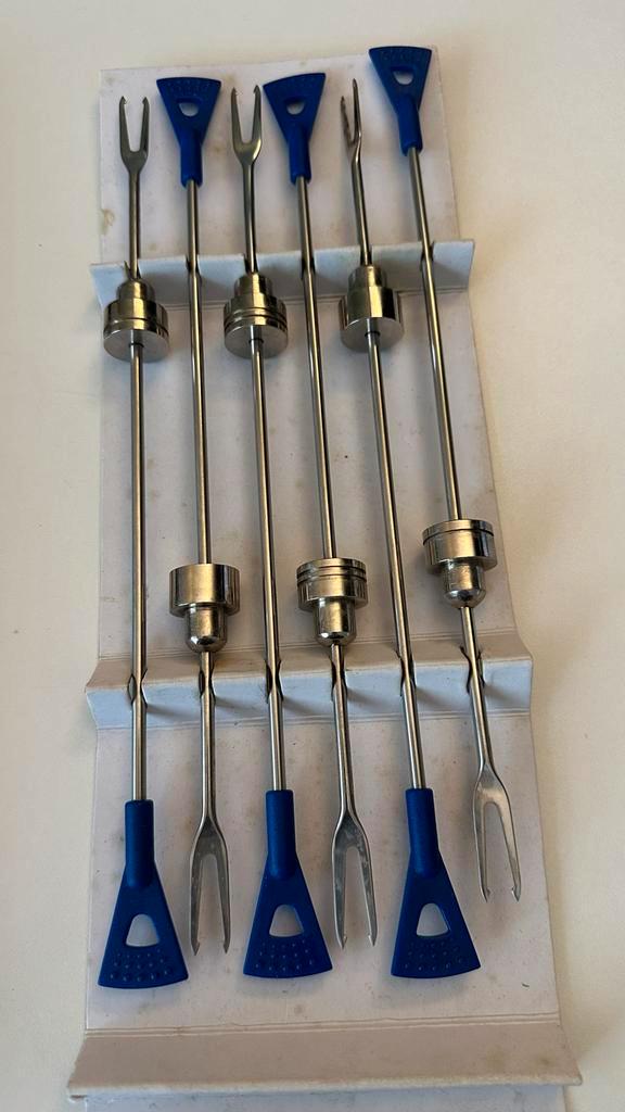 Schulte Ufer Fonduevorken 6 stuks, Huis en Inrichting, Keuken | Bestek, Zo goed als nieuw, Los bestek, Rvs of Chroom, Vaatwasserbestendig