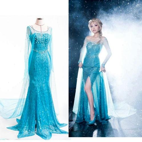 Elsa jurk Dames Frozen jurk volwassenen XS tm XL, Kleding | Dames, Carnavalskleding en Feestkleding, Nieuw, Kleding, Maat 36 (S)