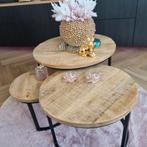 Nog leuke  tafeltjes zo goed als nieuw., Huis en Inrichting, Tafels | Salontafels, 50 tot 100 cm, Rond, Zo goed als nieuw, Metaal