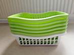 Opbergmandjes Tontarelli 5x groen en 1x wit, Ophalen of Verzenden, Gebruikt, Rond, Kunststof